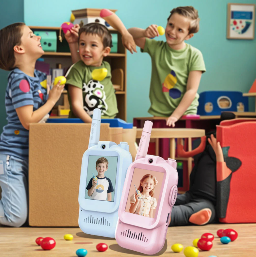 Kids Video Walkie Talkie Toy (2-Pack) - Rechargeable Fun Voice Changing Function for Boys & Girls
